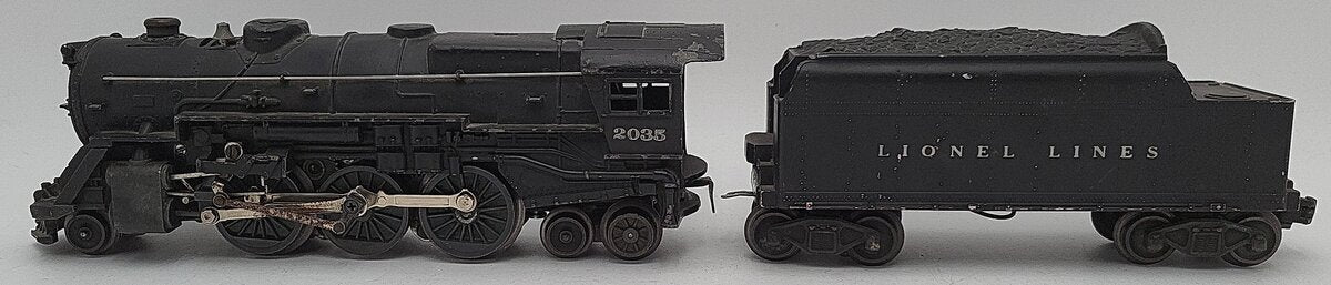 Lionel 2035 Vintage O 2-6-4 Diecast Postwar Steam Locomotive with 6466W Tender VG