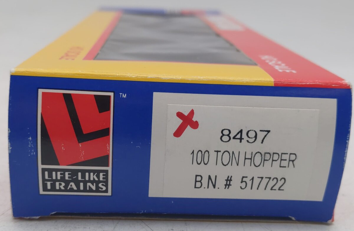 Life Like 8497 HO Burlington Northern 100 Ton Hopper #517722 EX/Box