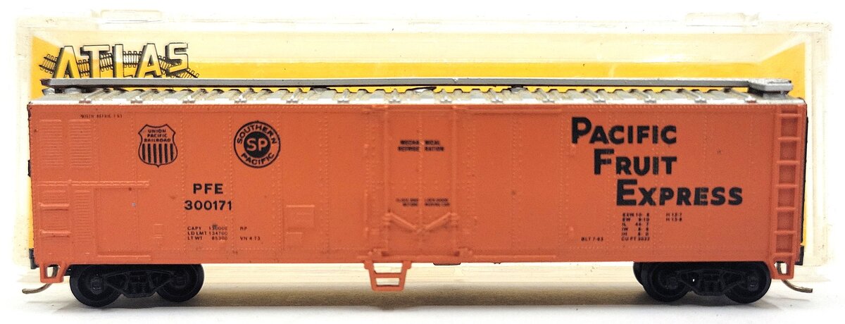 Atlas 3661 N Scale 50' Pacific Fruit Express Mechanical Reefer #300171 EX/Box