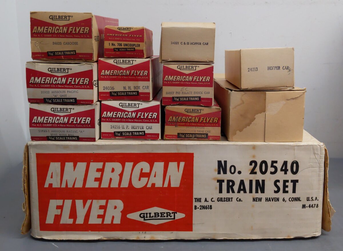 American Flyer 20540 Vintage S Missouri Pacific Merchandiser Freight Train Set EX/Box