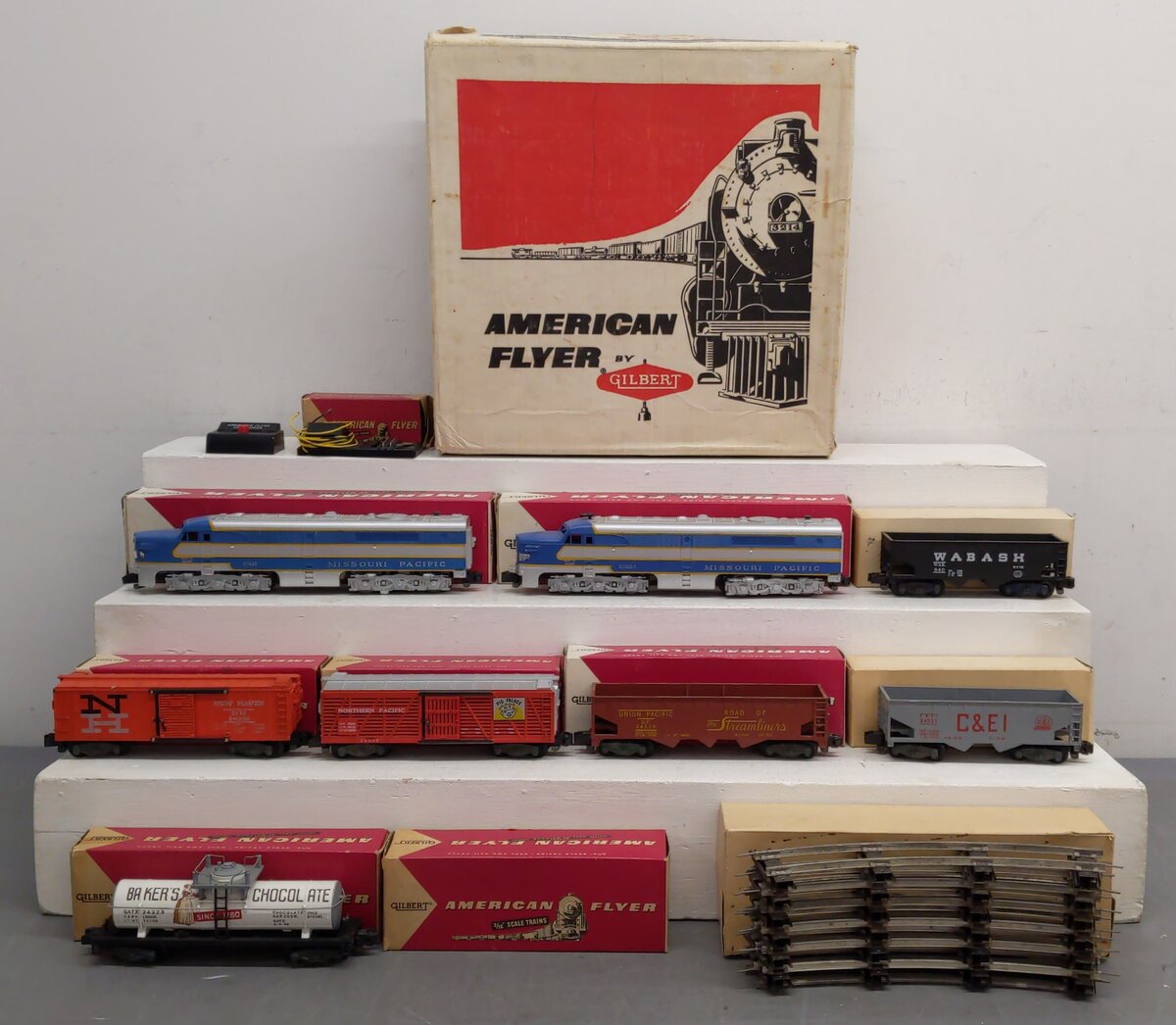 American Flyer 20540 Vintage S Missouri Pacific Merchandiser Freight Train Set EX/Box
