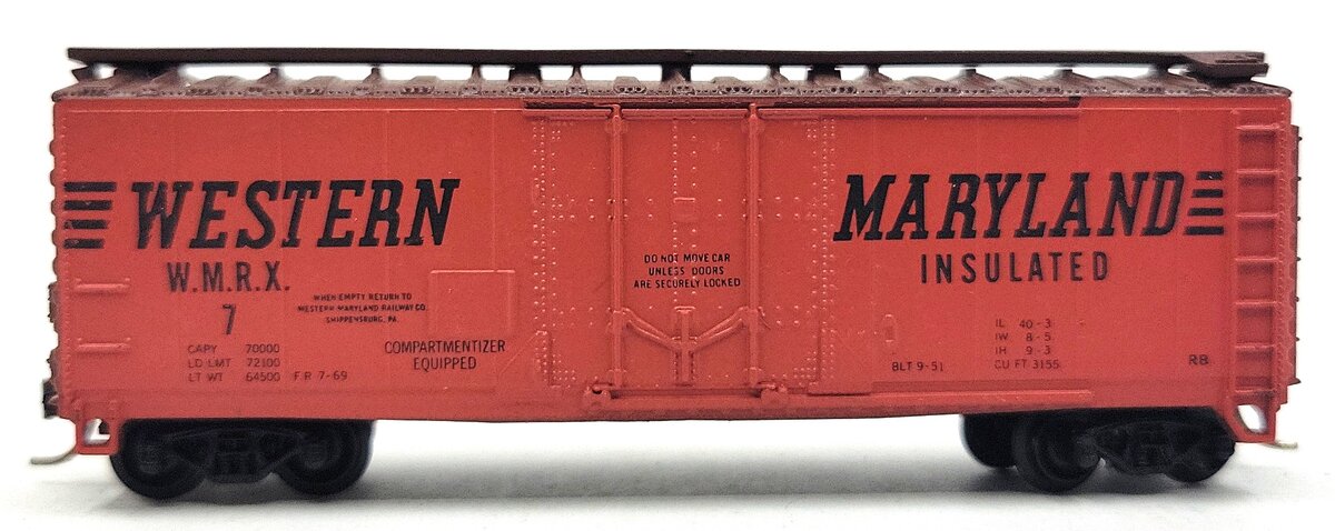 Atlas 3305 N Scale Western Maryland 40' Boxcar LN/Box