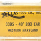 Atlas 3305 N Scale Western Maryland 40' Boxcar LN/Box