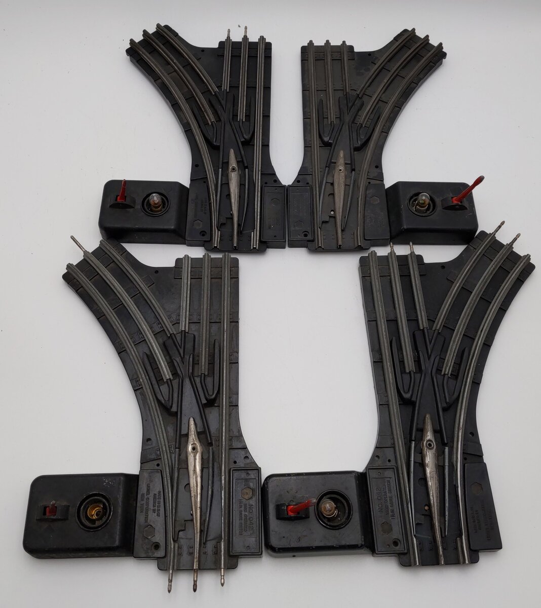 Lionel 042 O Gauge LH/RH Postwar Manual Control Switches (4) VG