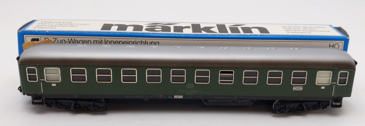 Marklin 4052 HO DB 2nd Class Green Express Coach EX/Box