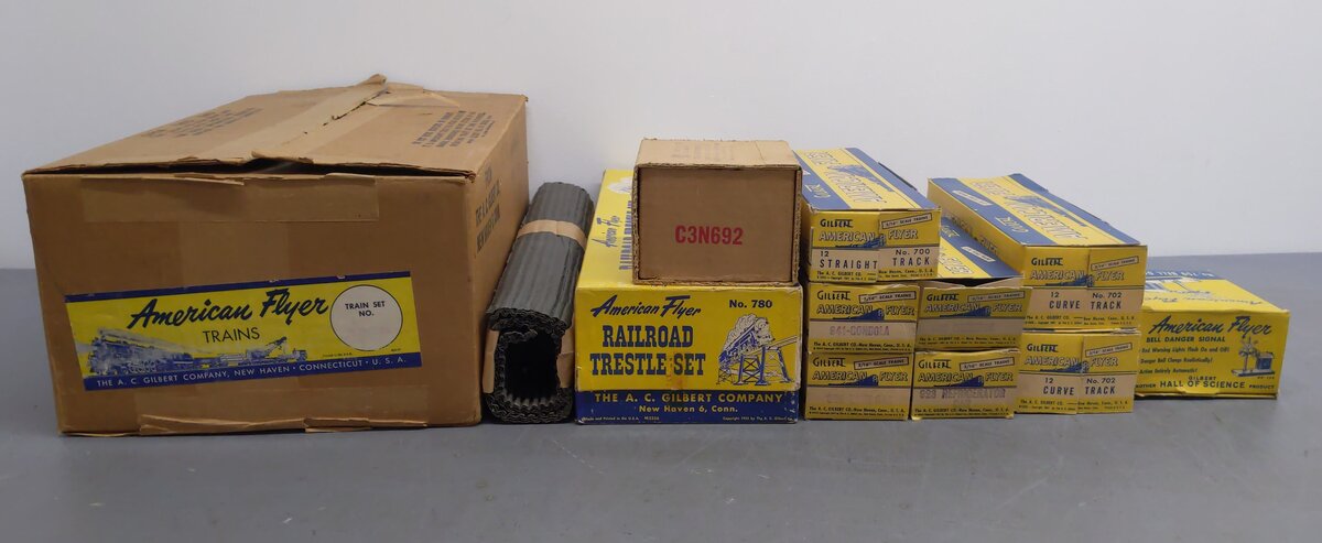 American Flyer K5412T Vintage S Arrow Steam Freight Set: 287, 941, 923, 925, 938 VG/Box