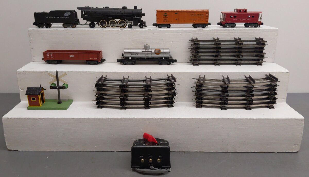 American Flyer K5412T Vintage S Arrow Steam Freight Set: 287, 941, 923, 925, 938 VG/Box