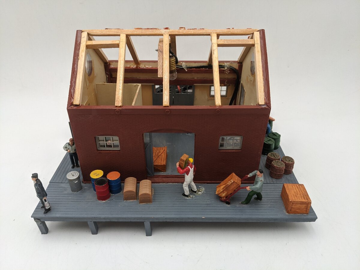 O Scale Custom Built Warehouse Lighted