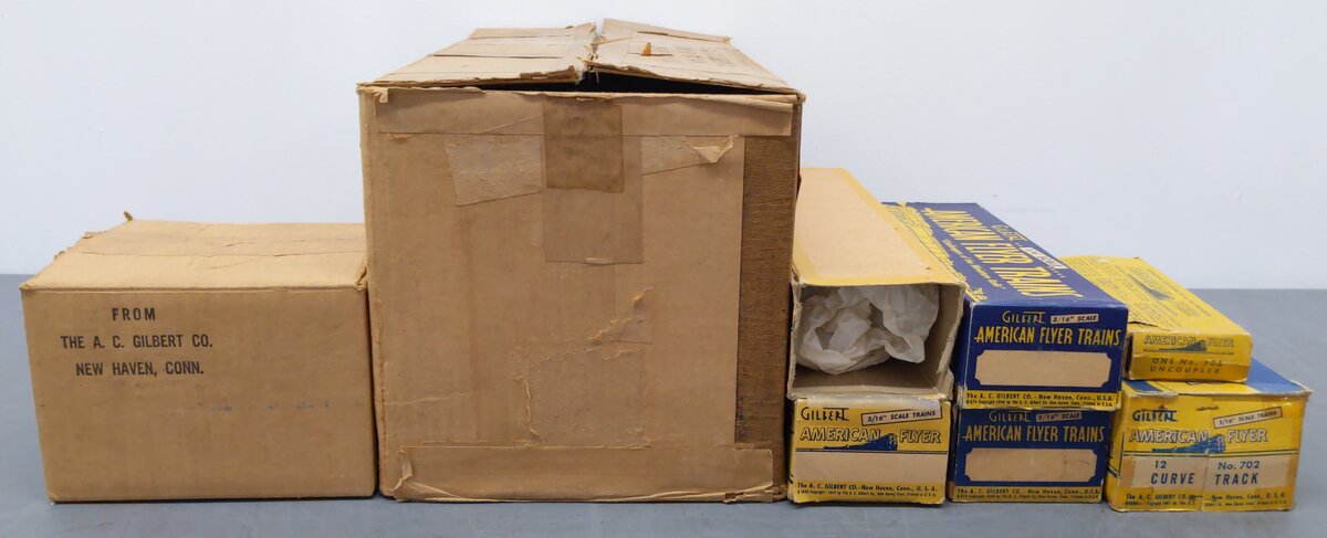 American Flyer K5440T Vintage S Yard King Steam Work Set: 343 953R 934 944 945 VG/Box