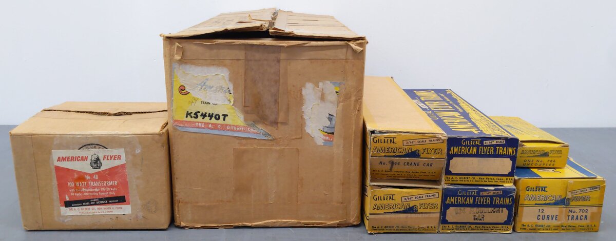 American Flyer K5440T Vintage S Yard King Steam Work Set: 343 953R 934 944 945 VG/Box