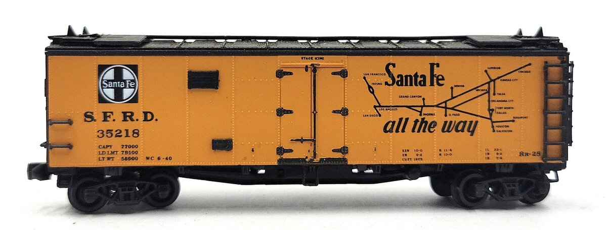Tex-N-Rails 35218 N Scale S.F.R.D "Santa Fe All The Way" Box Car EX/Box
