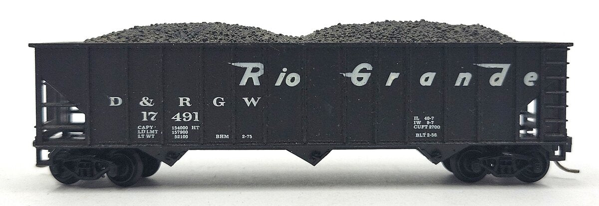 Atlas 3273 N Scale Rio Grande Hopper Car w/Coal Load LN