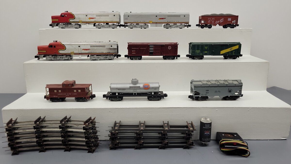 American Flyer K5374W Vintage S "The Chief" Diesel Freight Train Set VG/Box