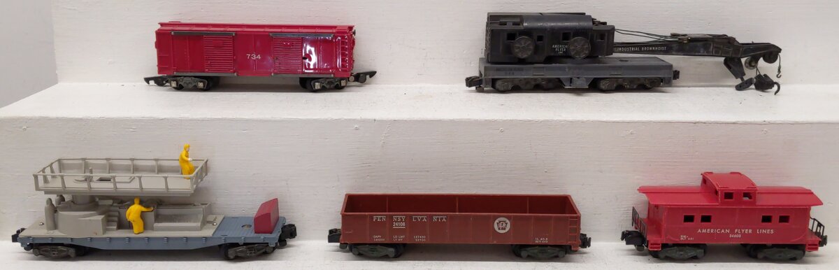 American Flyer Vintage S Gauge Freight Cars #24603,944,9952,24106,734 [5] VG
