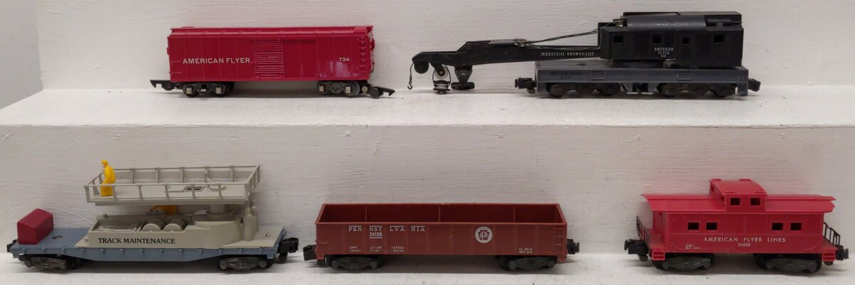 American Flyer Vintage S Gauge Freight Cars #24603,944,9952,24106,734 [5] VG