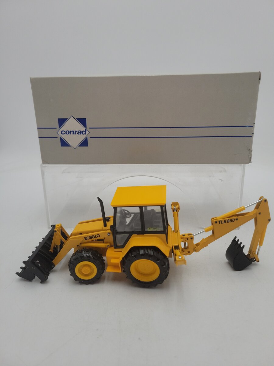 Conrad 2956 1:35 Scale Yellow & Black MF Lader TL860 Kobelco Diecast EX/Box
