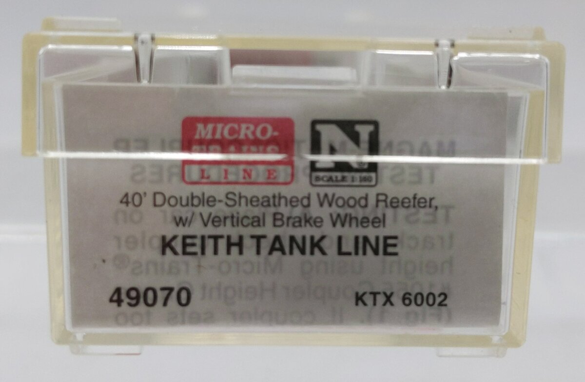 Micro-Trains 04900070 N Keith Tank Line 40' Double-Sheathed Wood Reefer #6002 EX/Box