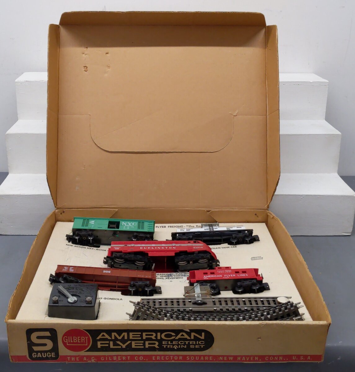 American Flyer 20715 S Vintage The Rocket Train Set: 21210/24330/24126/25081 VG/Box