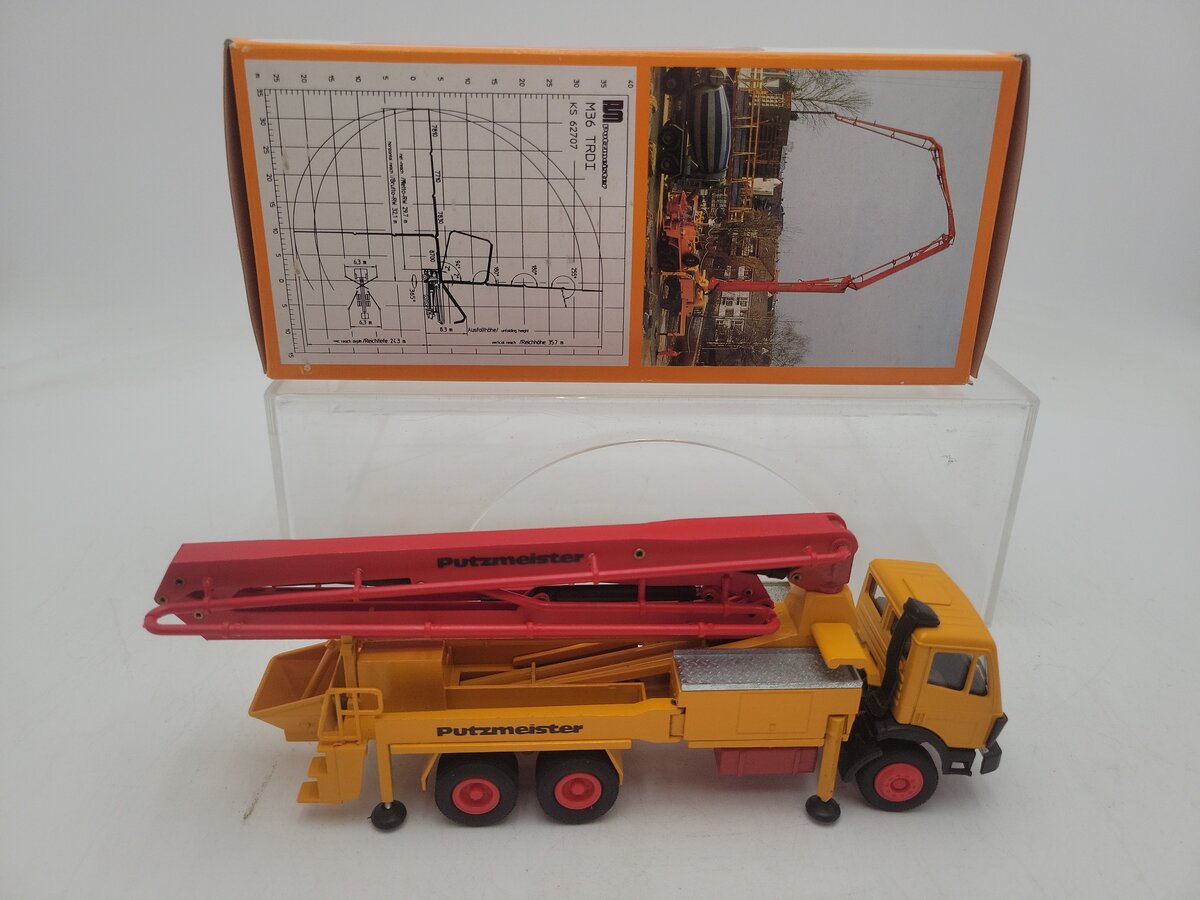 Conrad 3095 1:50 Scale Diecast Putzmeister M36 MB Concrete Pump Truck NIB