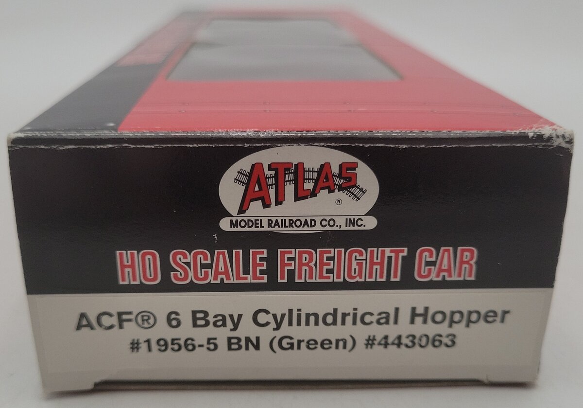 Atlas 1956-5 HO Scale Burlington Northern ACF 6-Bay Cylindrical Hopper #443063 EX/Box