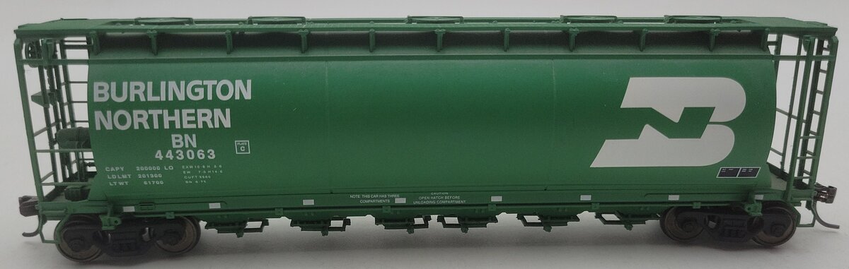 Atlas 1956-5 HO Scale Burlington Northern ACF 6-Bay Cylindrical Hopper #443063 EX/Box