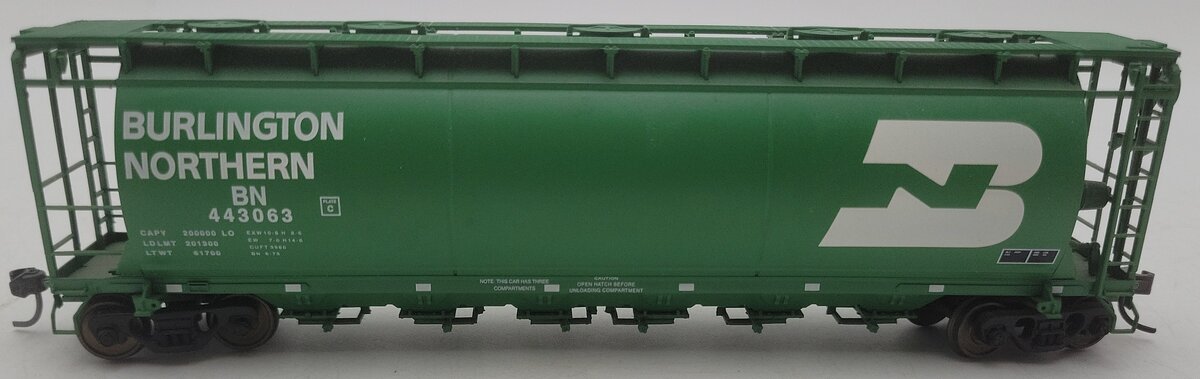 Atlas 1956-5 HO Scale Burlington Northern ACF 6-Bay Cylindrical Hopper #443063 EX/Box