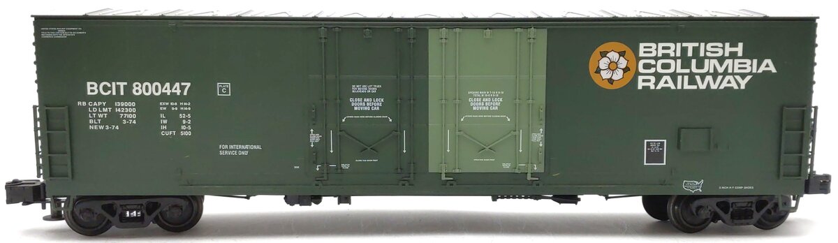 Atlas 6507-2 O Gauge British Columbia Double Door Boxcar #800447 (3 Rail) EX