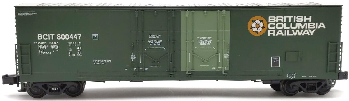 Atlas 6507-2 O Gauge British Columbia Double Door Boxcar #800447 (3 Rail) EX