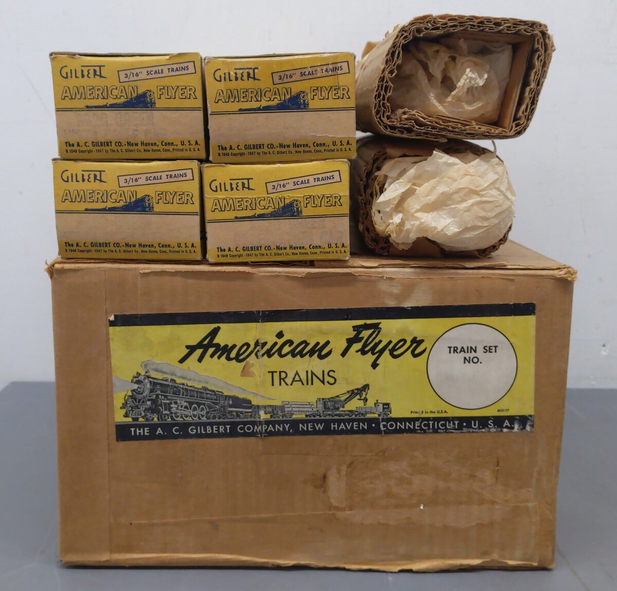 American Flyer 5570H Vintage S Gauge Silver Rocket Diesel Passenger Set Boxes EX/Box