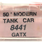 Roundhouse 8441 N Scale GATX 50' Modern Tank Car #52608 EX/Box