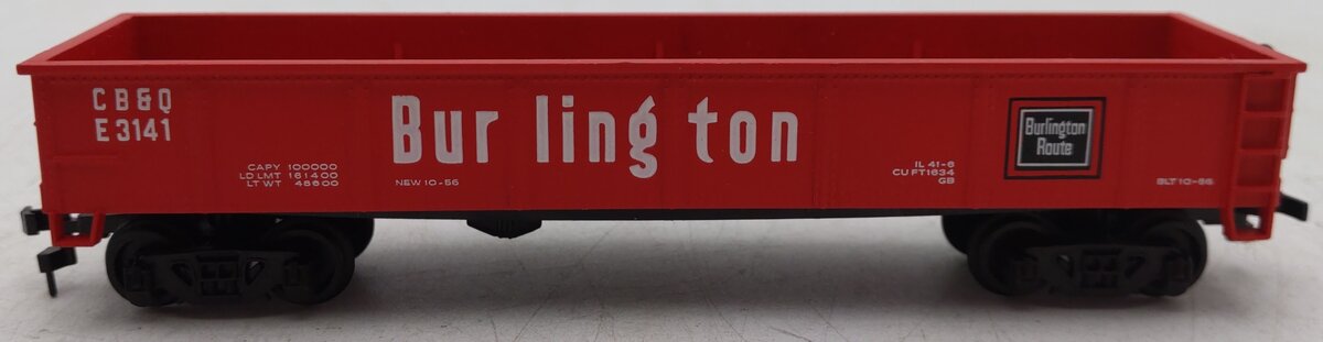 Bachmann 0941 HO Scale Train Red Burlington 42' Gondola Car Road # E3141 EX/Box