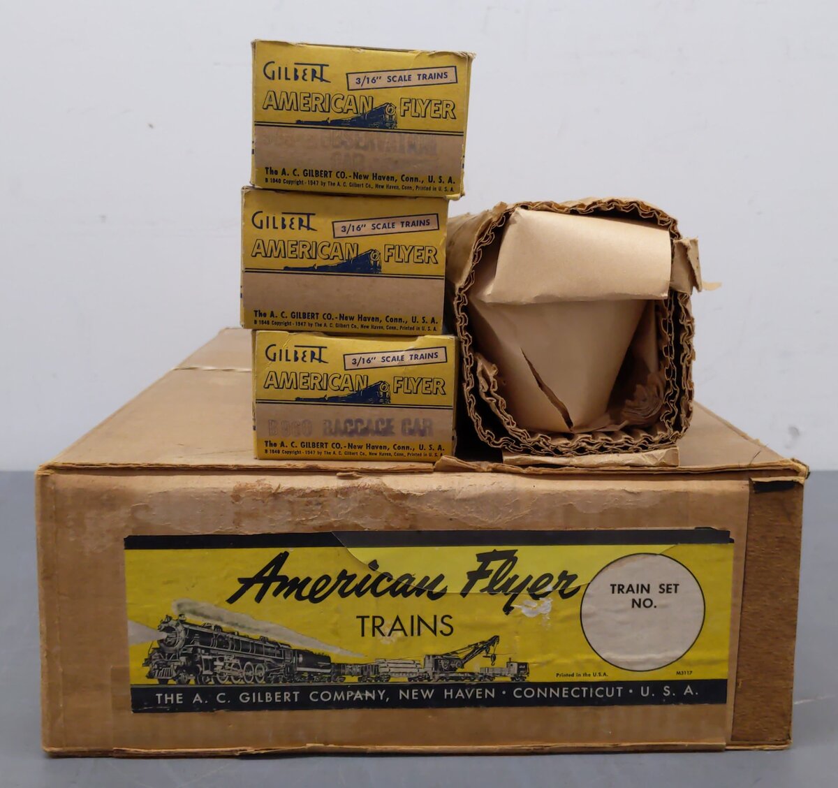 American Flyer K5434T VIntage S Silver Comet Diesel Passenger: 466 960 962 963 VG/Box