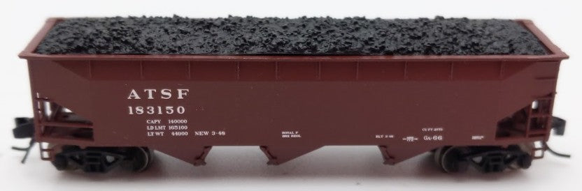 Bluford Shops BLU15-08 N Scale Santa Fe 3-Bay Offset Side Hopper Car #183150 LN/Box