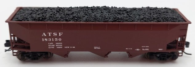 Bluford Shops BLU15-08 N Scale Santa Fe 3-Bay Offset Side Hopper Car #183150 LN/Box
