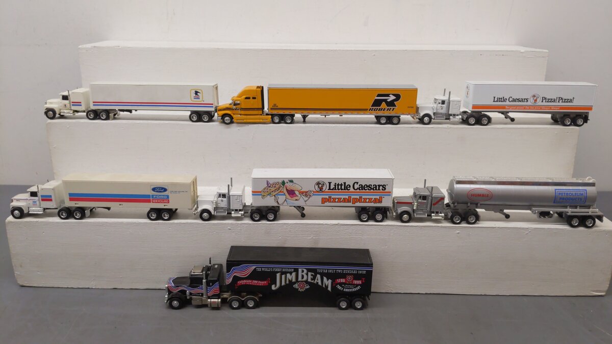 Matchbox, ERTL, Lionel & Other Assorted Trucks w/ Trailers [7] VG