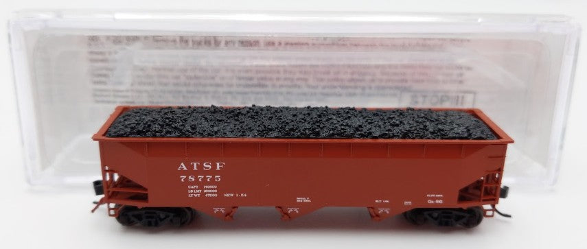 Bluford Shops BLU12-04 N Scale Santa Fe 3-Bay Offset Side Hopper Car #78775 EX/Box