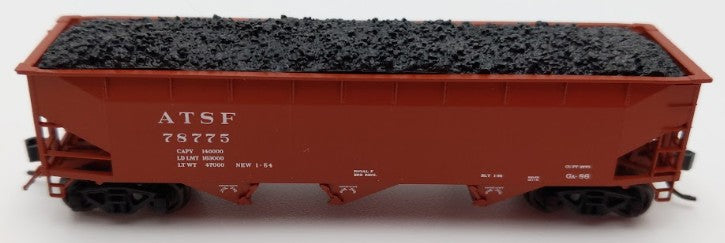Bluford Shops BLU12-04 N Scale Santa Fe 3-Bay Offset Side Hopper Car #78775 EX/Box