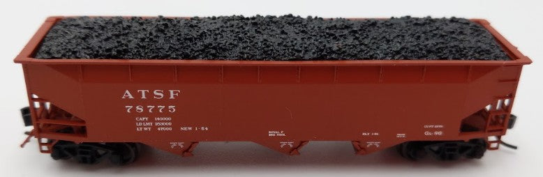 Bluford Shops BLU12-04 N Scale Santa Fe 3-Bay Offset Side Hopper Car #78775 EX/Box