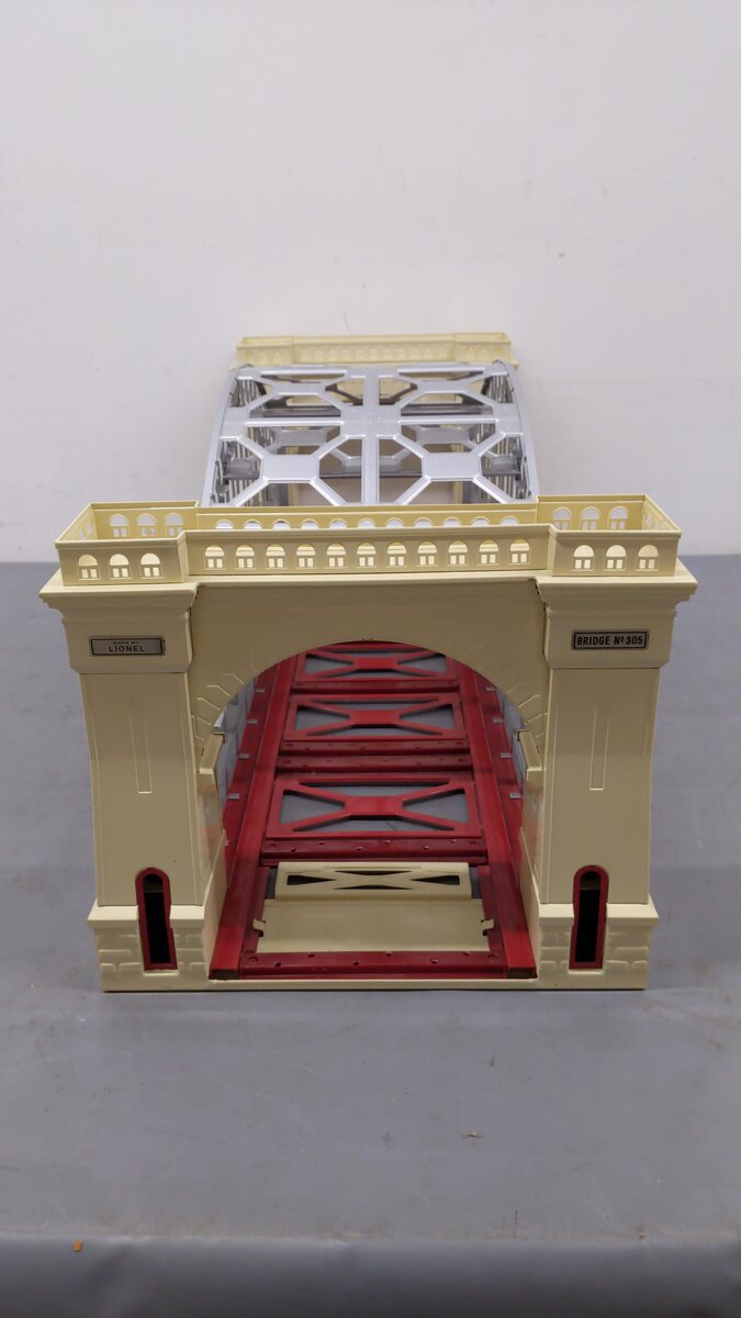 Lionel 6-32904 O Gauge Grey & Red Tinplate Hellgate Bridge #305 VG