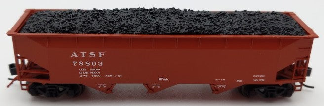 Bluford Shops BLU12-04 N Scale Santa Fe 3-Bay Offset Side Hopper Car #78803 EX/Box
