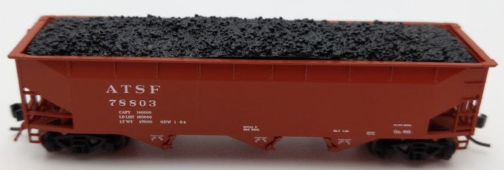 Bluford Shops BLU12-04 N Scale Santa Fe 3-Bay Offset Side Hopper Car #78803 EX/Box