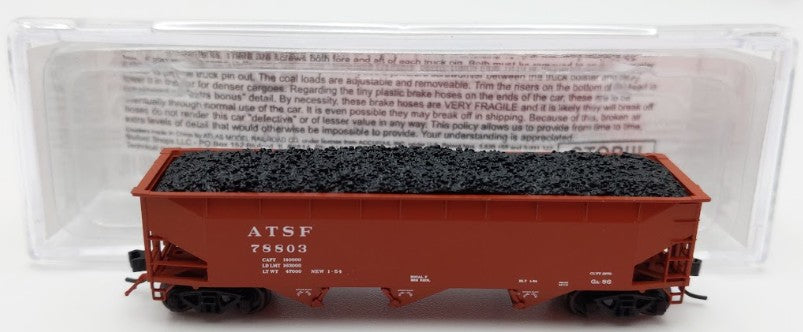 Bluford Shops BLU12-04 N Scale Santa Fe 3-Bay Offset Side Hopper Car #78803 EX/Box