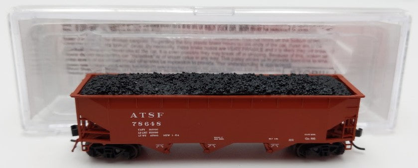 Bluford Shops BLU12-04 N Scale Santa Fe 3-Bay Offset Side Hopper Car #78648 LN/Box