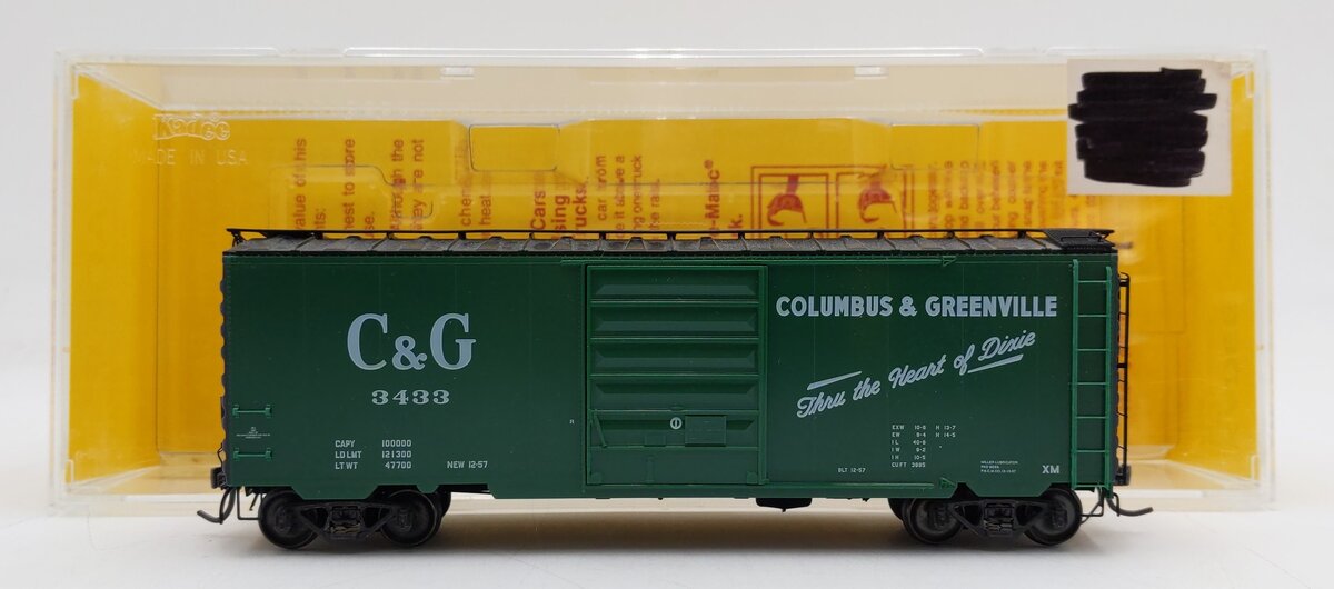 Kadee 5258 HO Columbus & Greenville 40' PS-1 Boxcar #3433 EX/Box