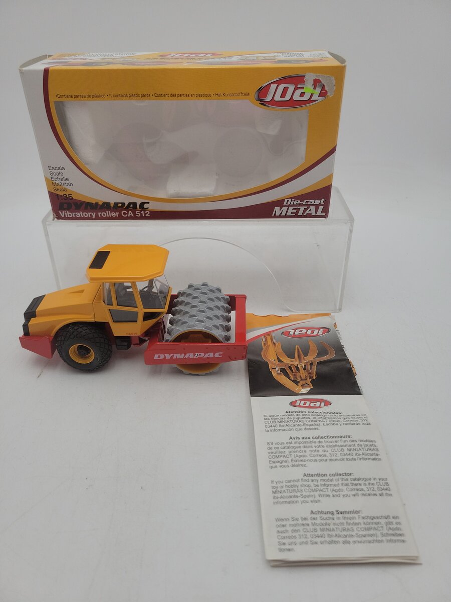 Joal 207 1:35 Scale Dynapac CA512 Roller Padfoot Drum Diecast Metal EX/Box