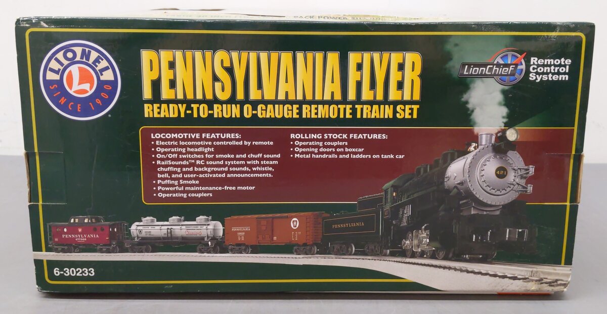 Lionel 6-30233 O Gauge Pennsylvania Flyer LionChief Steam Freight Train Set