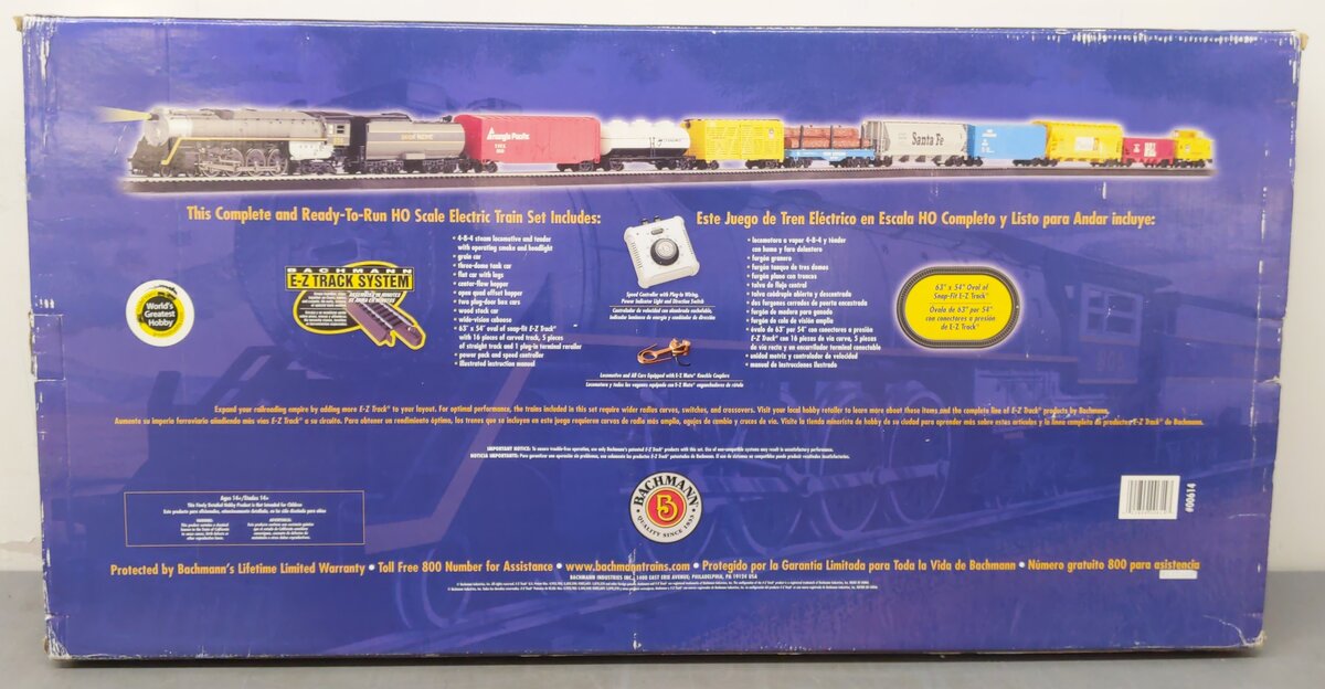 Bachmann 00614 HO Scale Union Pacific Overland Limited Steam Train Set EX/Box