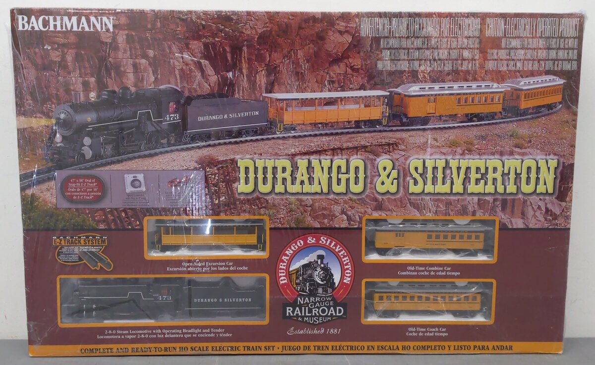 Bachmann 00710 HO Scale Durango & Silverton Steam Starter Passenger Train Set NIB