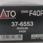 Kato 37-6553 Amtrak EMD F-40PH Diesel Locomotive W/ DCC & Sound #400 EX/Box