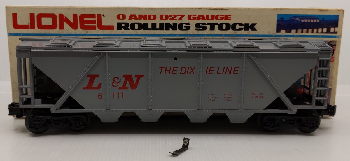 Lionel 6-6111 O Gauge Louisville & Nashville Gray Covered Hopper EX/Box
